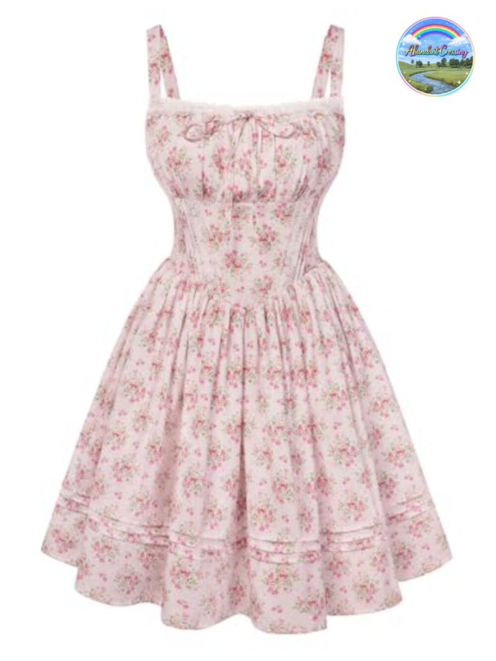 Floral Corset Mini Dress Sleeveless Square Neck Smocked Back Tulle Underskirt